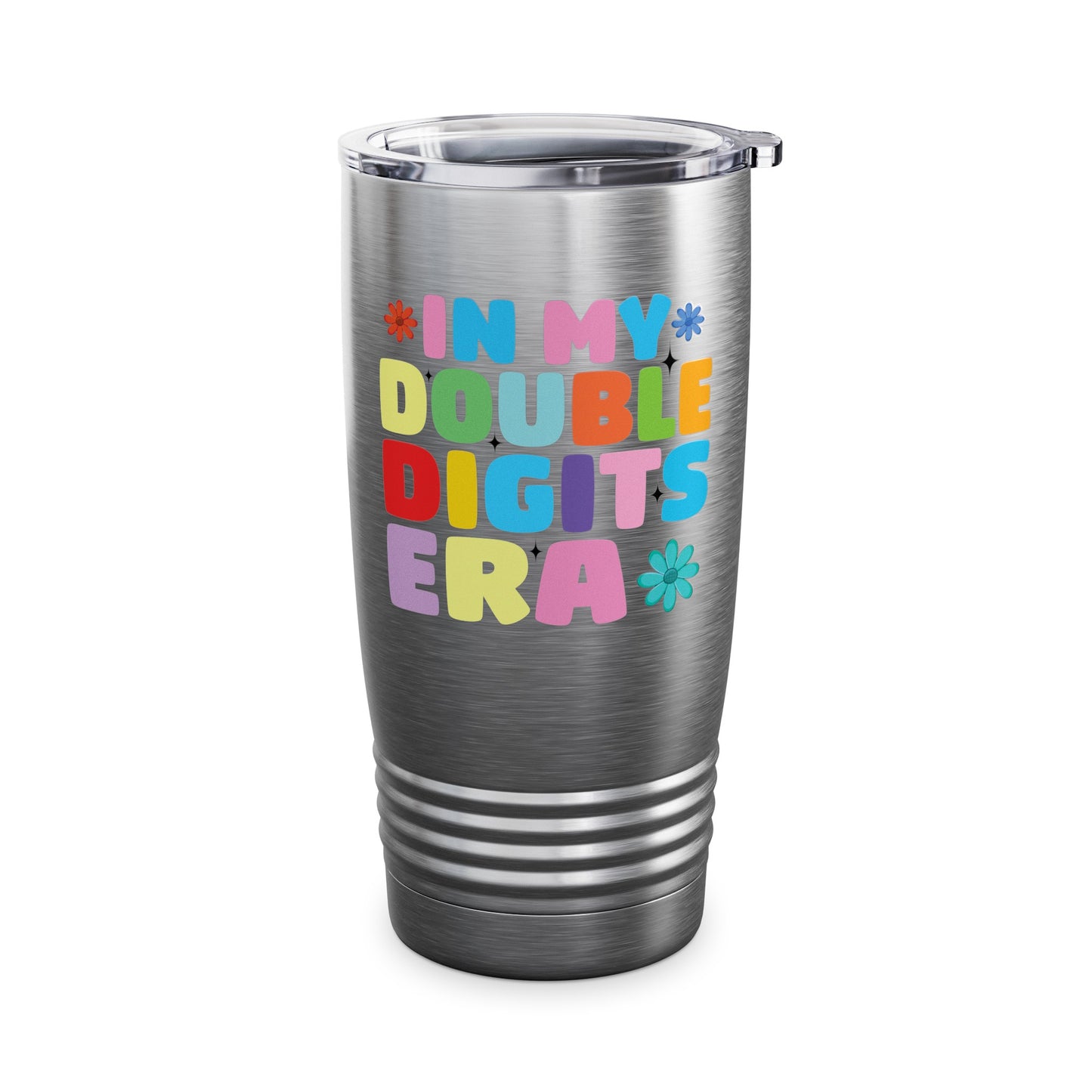 Funny In My Double Digits Era Retro 10 Year Old 10th Birthday Girl Tumbler For Men Women Kids Tumbler