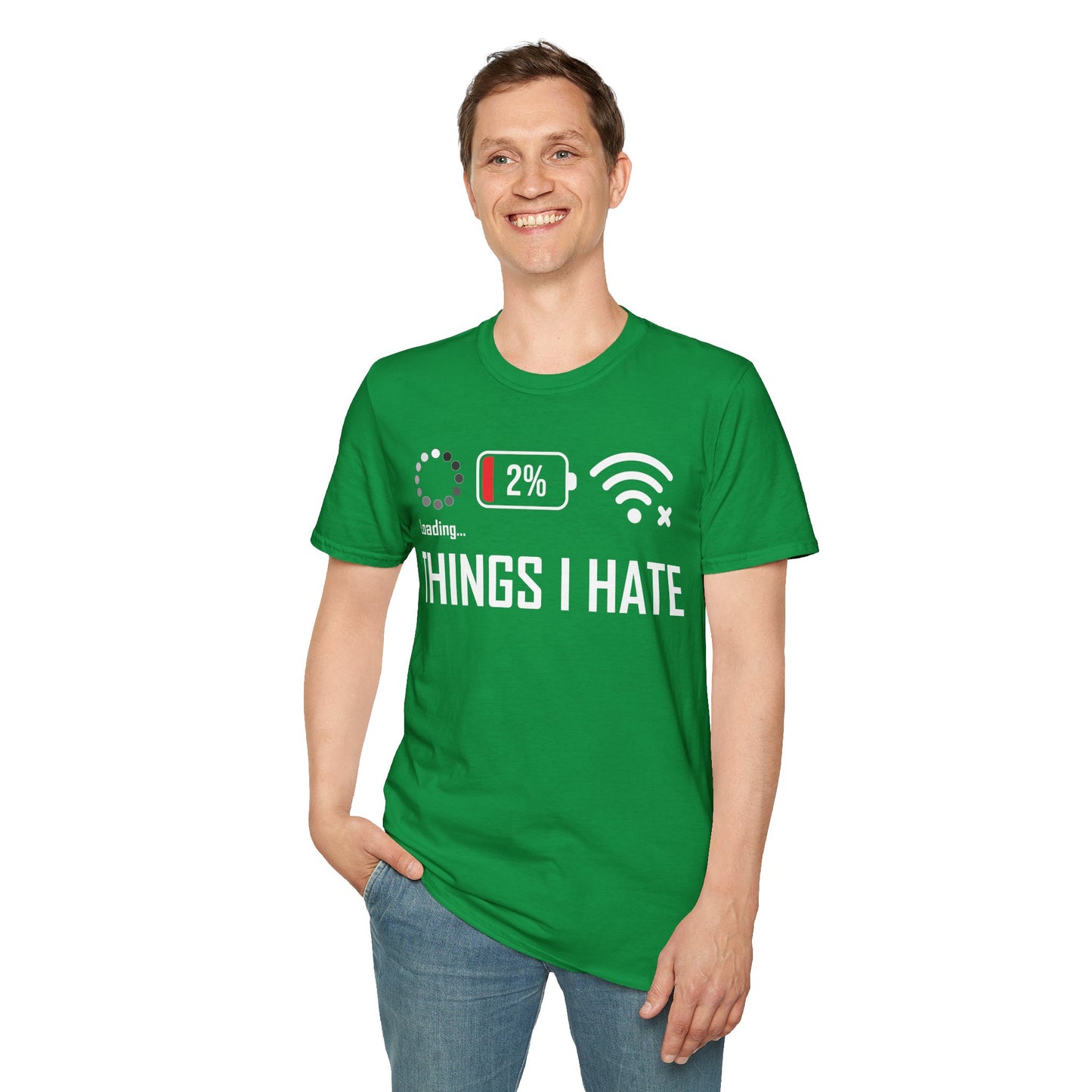 Things I Hate Gamer Computer Science Programmer Coding Low WIFI Charging Loading T-Shirt