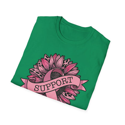 Sunflower Pink Breast Cancer Awareness Women Warrior T-Shirt For Men Women