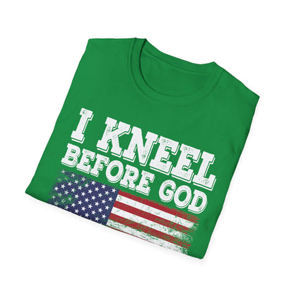 I Kneel Before God And I Stand For The Flag USA United States Flag T-Shirt