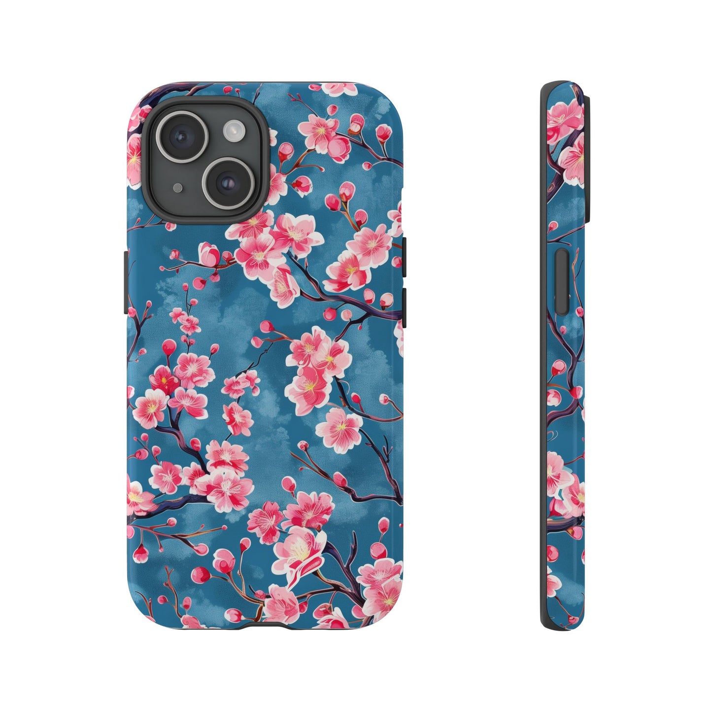 Sakura Blossoms Vibrant Colored iPhone 13 14 15 16 Pro Max Plus Case Wireless Charging Compatible Tough Cases Protection, Magnetic Phone Case for iPhone Classic Series