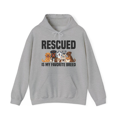 Rescued is My Favorite Breed Animal Rescue Hoodie