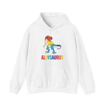 Allysaurus Dinosaur In Rainbow Flag For Ally LGBT Pride Gift Hoodie