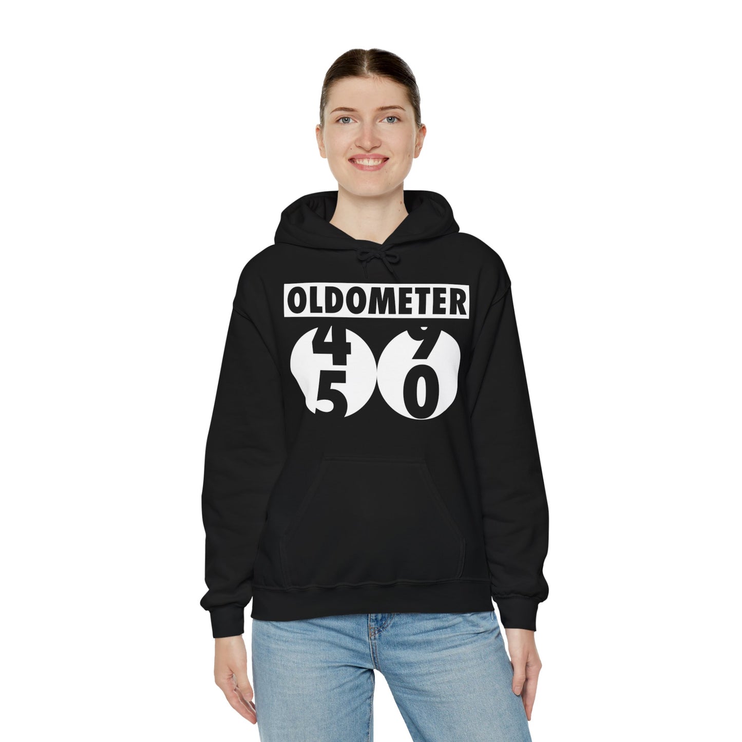 Funny Oldometer Odometer 50th Birthday Gift 50 yrs Old Joke Hoodie For Men Women Hoodie