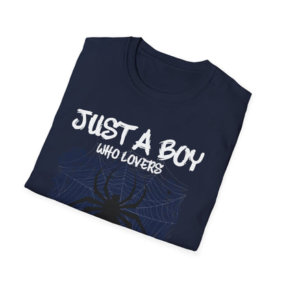 Just A Boy Who Loves Spiders Retro Spider Lover T-Shirt For Men Kids T-Shirt