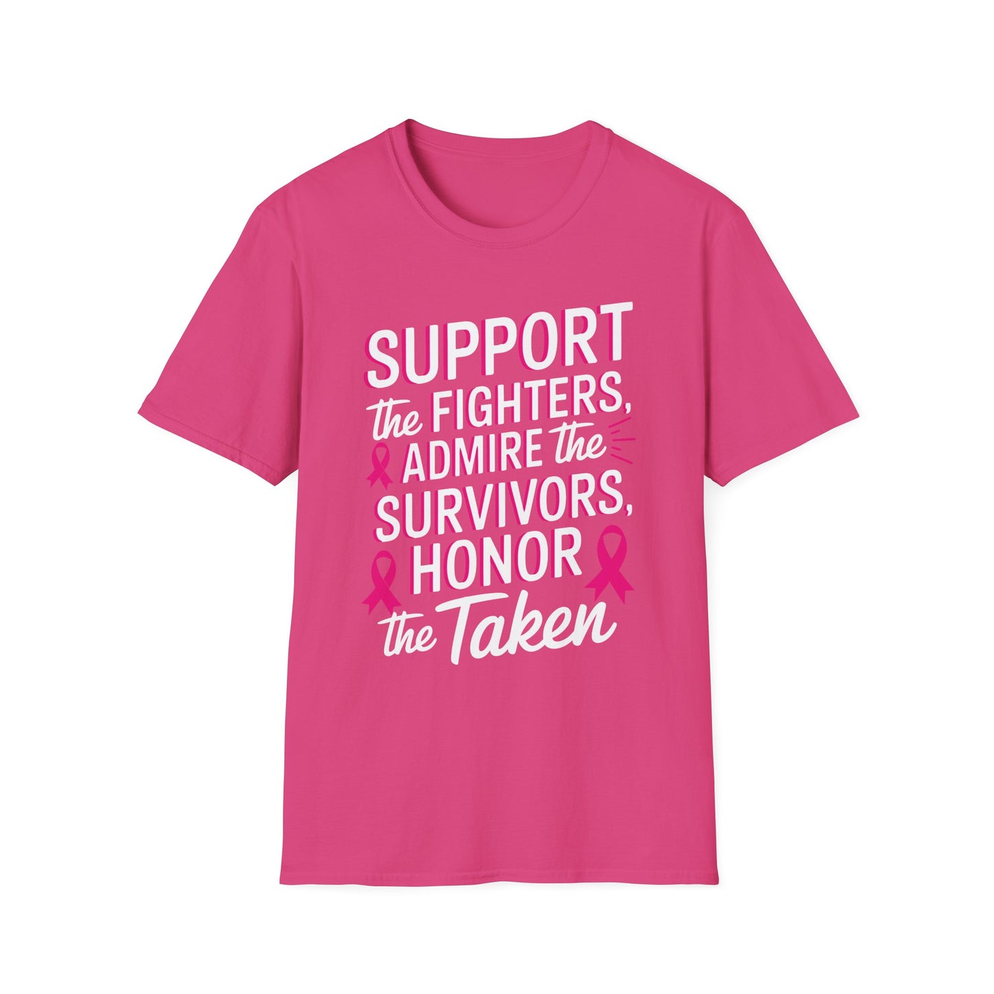 Breast Cancer Awareness Support Fighters Admire Survivors T-Shirt For Men Women