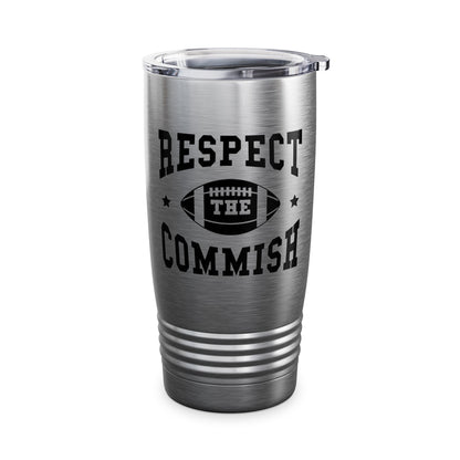 Funny Respect The Commish Fantasy Football Champ mug Best Ever Commish Tumbler Men Women