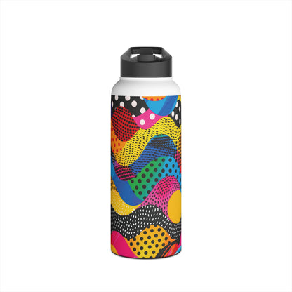 Pop Art Punch Vibrant Pattern Stainless Steel Water Bottle with Twist-on Lid and Double-Wall Vacuum Insulation