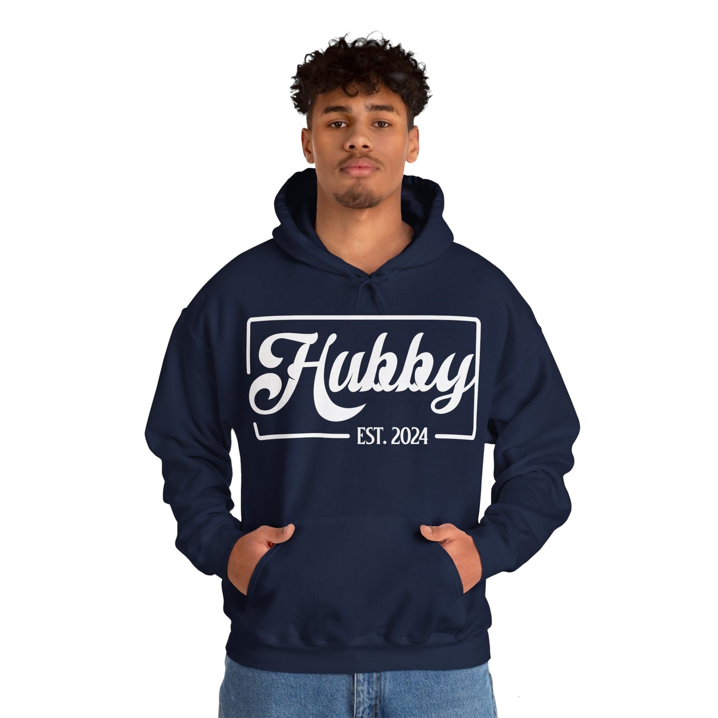 Hubby Est 2024 Just Married Honeymoon Wedding Couples Hoodie For Men Hoodie