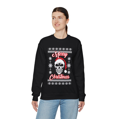 Merry Christmas Ugly Skull Holiday Xmas Jumper Crewneck Sweatshirt Sweater