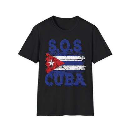 SOS Cuba Cuban Flag Shirt Man Cuban T-Shirt for Men Women
