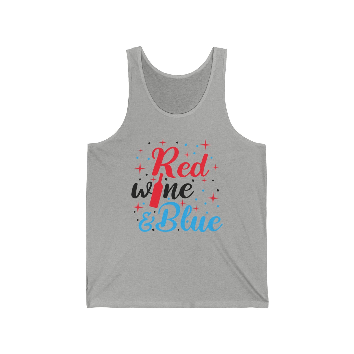 Funny Red White and Blue Wine Tank Top 4th of July Drinking Tank Top For Women