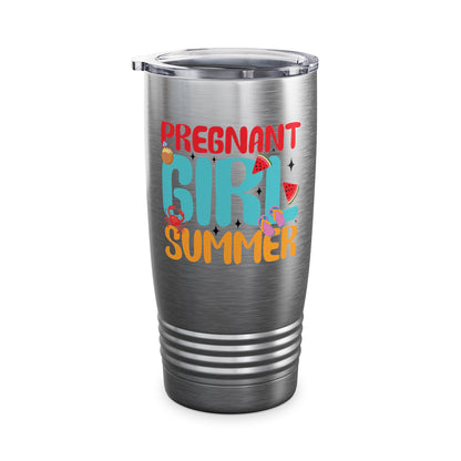 Groovy Pregnancy Reveal Pregnant Girl Summer Tumbler For Baby Shower Tumbler