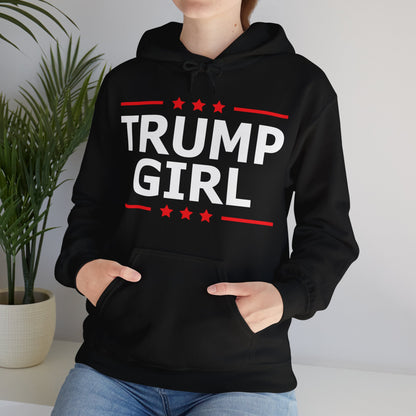 Cute Trump Girl Republican US Flag 2024 Vintage Vote Hoodie