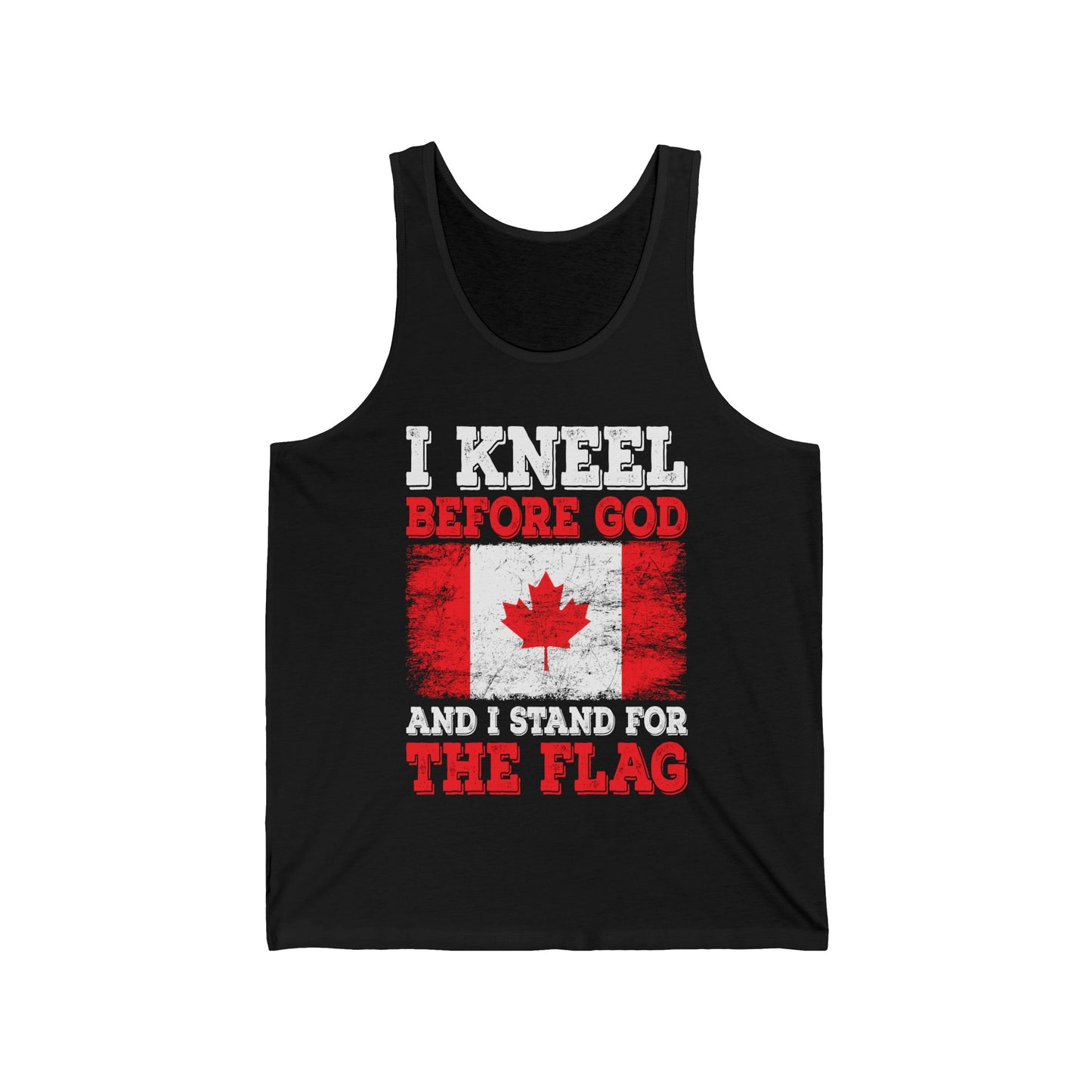 I Kneel Before God And I Stand For The Flag Canada Canadian Flag Tank Top