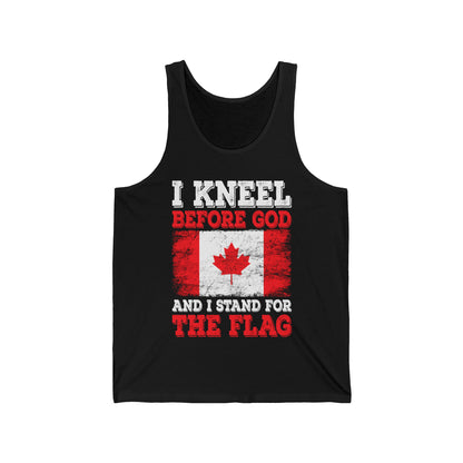 I Kneel Before God And I Stand For The Flag Canada Canadian Flag Tank Top