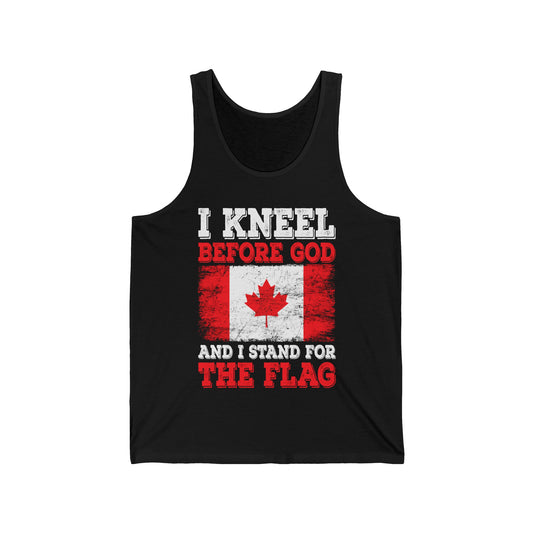 I Kneel Before God And I Stand For The Flag Canada Canadian Flag Tank Top