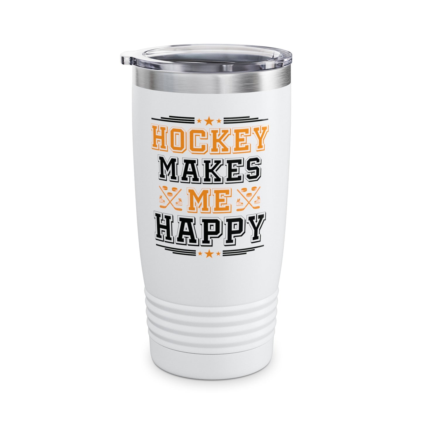 Hockey Makes Me Happy Funny Ice Hockey Fan Tumbler For Men Women Tumbler