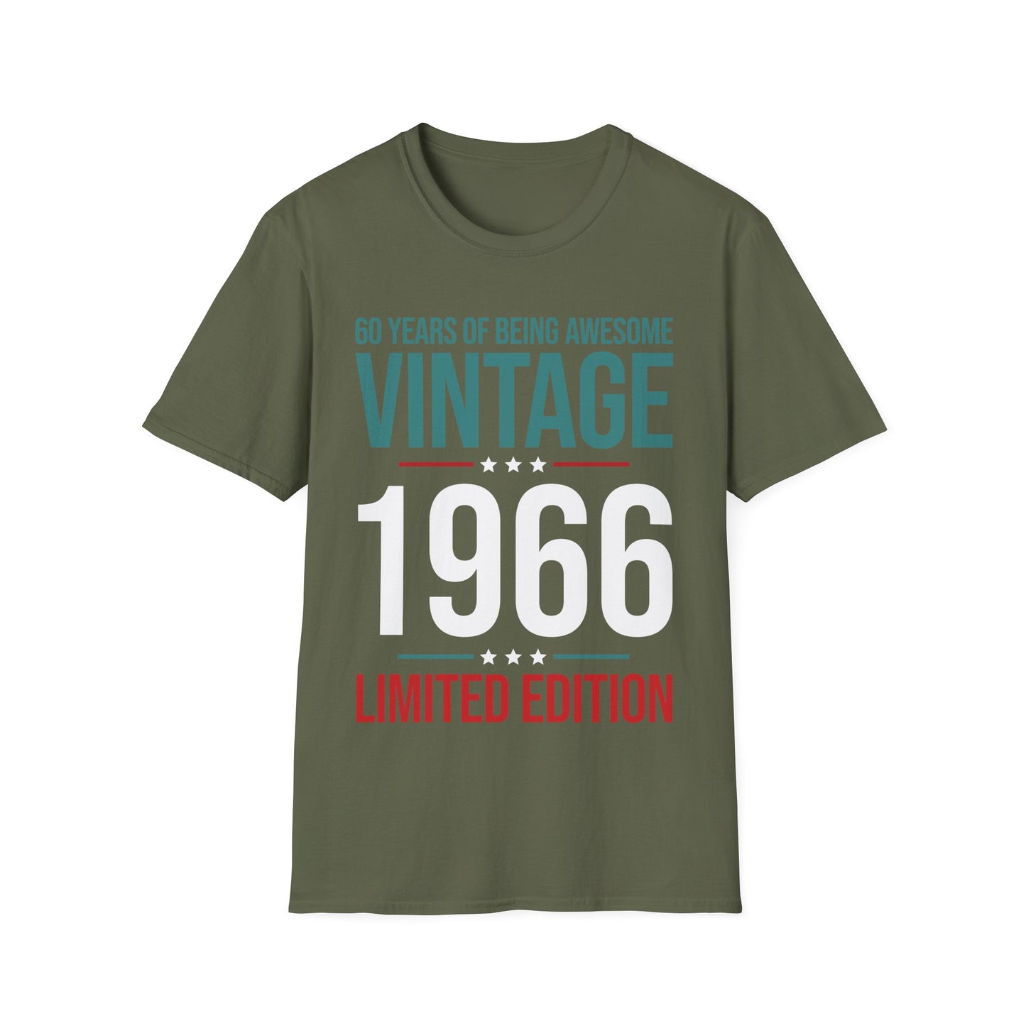 60 Year Old Gifts Vintage 1966 60 Years Awesome 60th Birthday T-Shirt