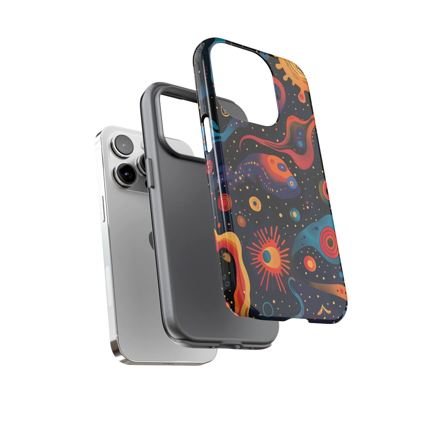 Space Oddity Pattern iPhone 13 14 15  16 Pro Max Plus Case Wireless Charging Compatible Tough Cases Protection, Magnetic Phone Case for iPhone Classic Series