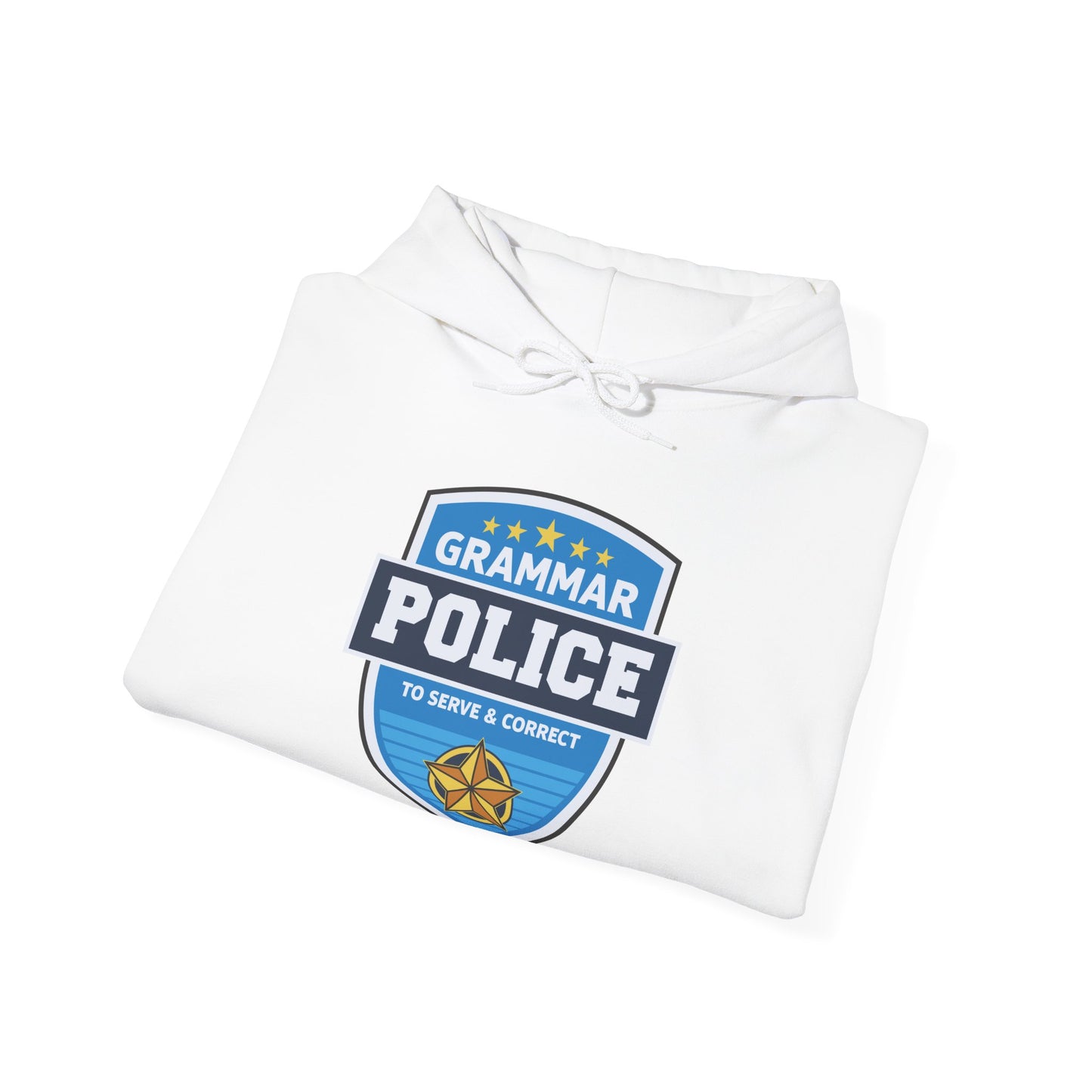 Grammar Police Badge To Serve and Correct Teacher Student Hoodie For Men Women