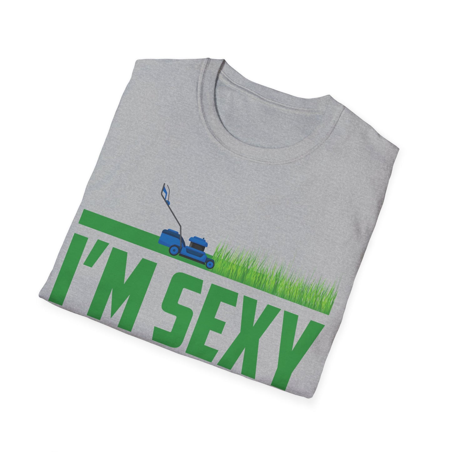 Funny Im Sexy and I Mow It Retro Grass Lawn Mower T-Shirt