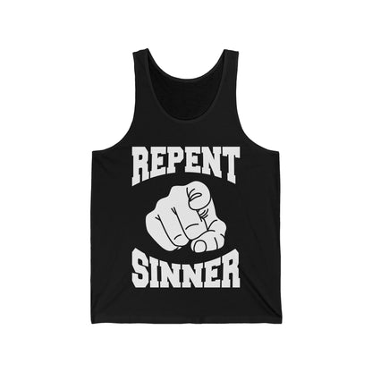 USA Funny Repent Sinner Christian Jesus Bible Tank Tops For Men Women