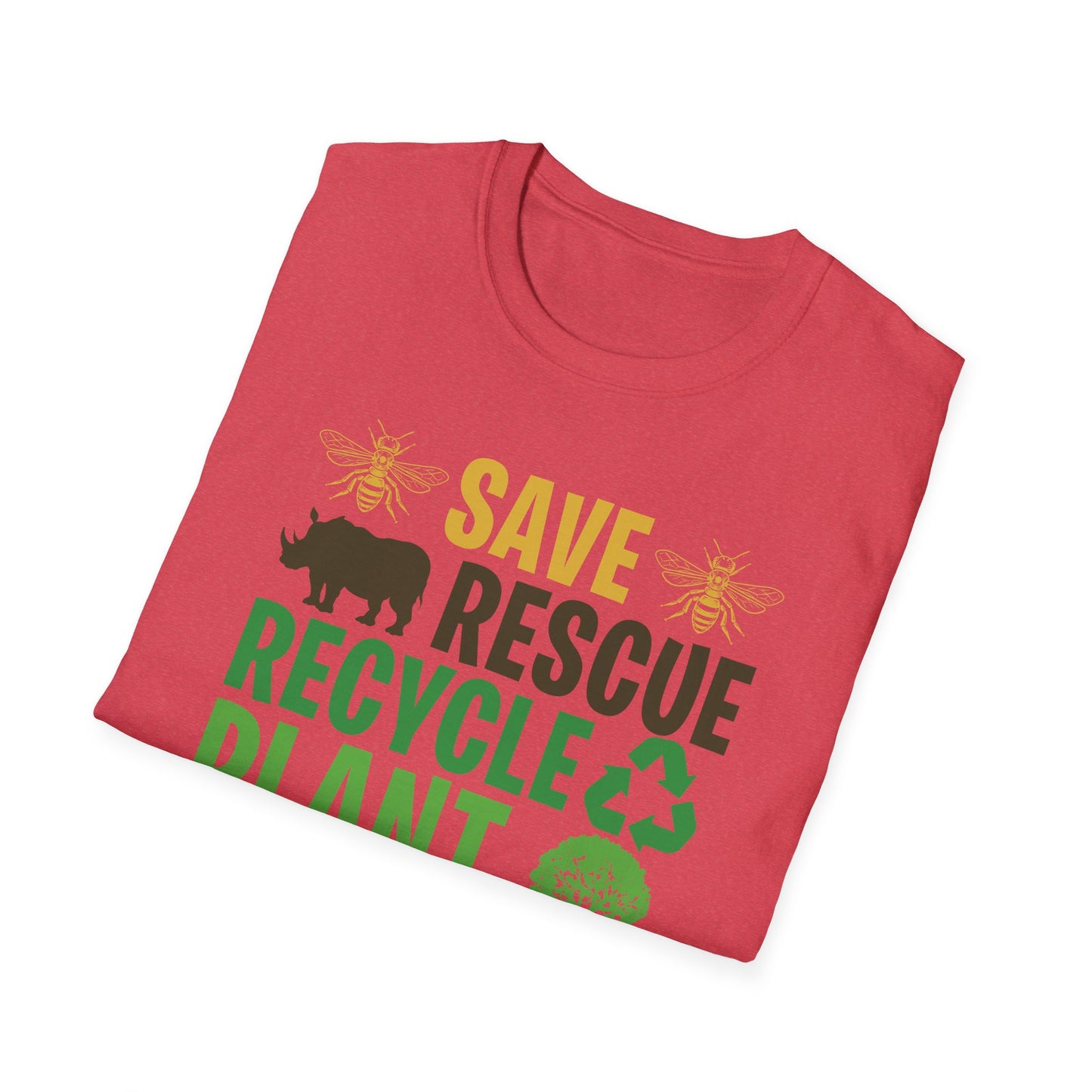 Save Bees Rescue Animals Recycle Plastic Care Earth Day T-Shirt