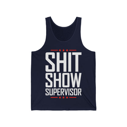 Shit Show Supervisor Retro Funny Sarcastic Adult Humor Tank Top for Men Women