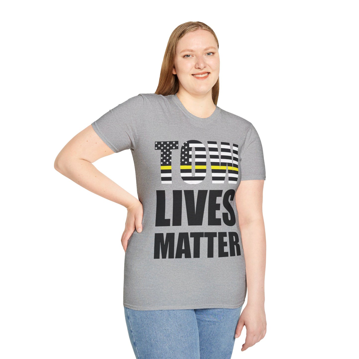 Tow Lives Matter Thin Yellow Line Tow Truck Driver Birthday Gift T-shirt Men