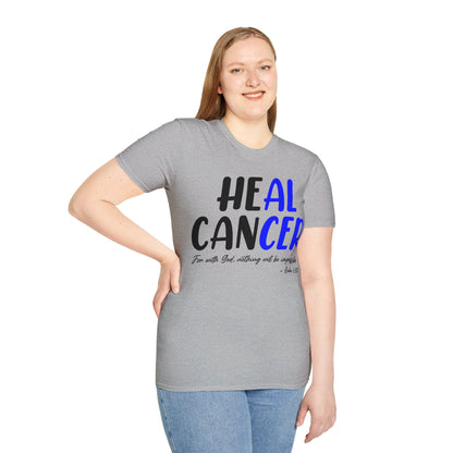 Colon Cancer Faith Bible Verse CRC Awareness Support Heal Family T-Shirt For Men Women