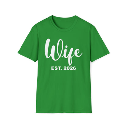 Funny Wife Est 2026 Just Married Bride Honeymoon Couple Wedding T-Shirt For Women