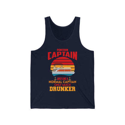 Pontoon Captain Boat Lake Boating Beer Party Gift For Dad Tank Top