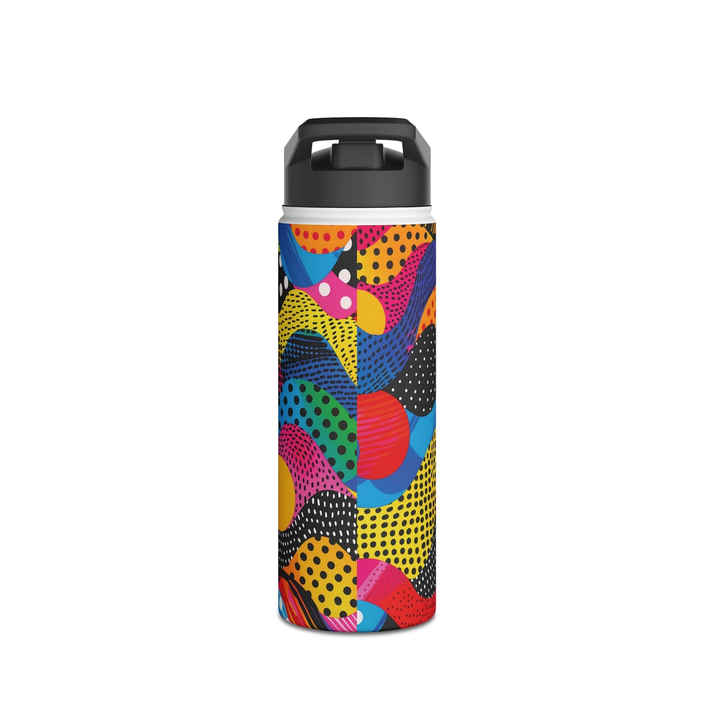 Pop Art Punch Vibrant Pattern Stainless Steel Water Bottle with Twist-on Lid and Double-Wall Vacuum Insulation