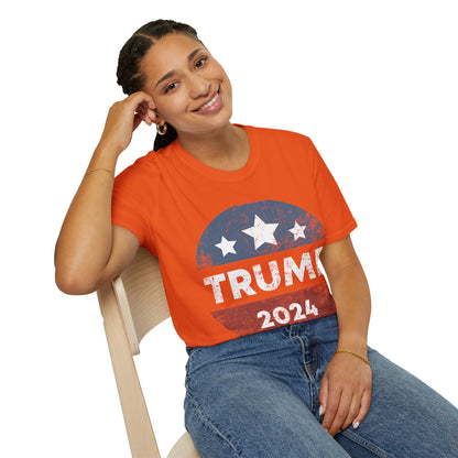 Trump 2024 Retro Campaign Button Re Elect President Trump T-Shirt For Men Women T-Shirt