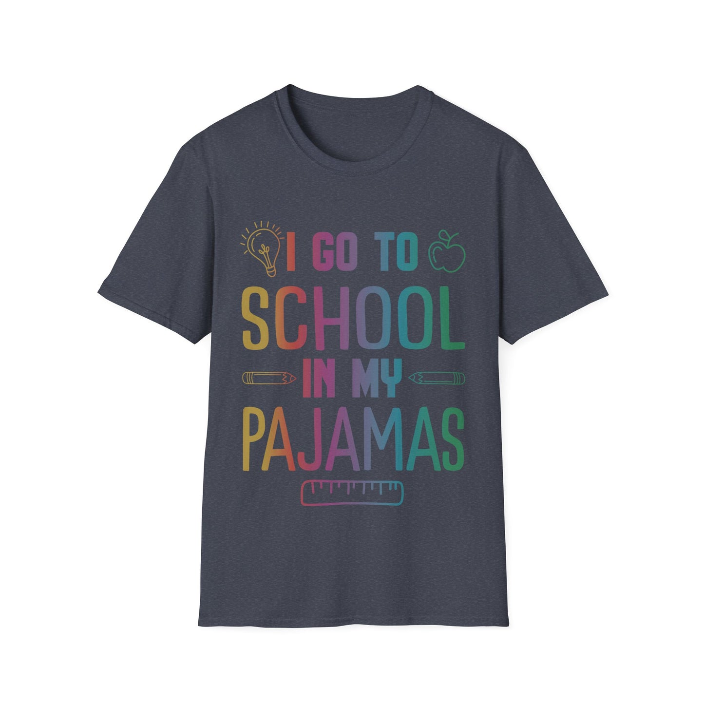 Funny I Go to School in My Pajamas Home School and Online Virtual T-Shirt