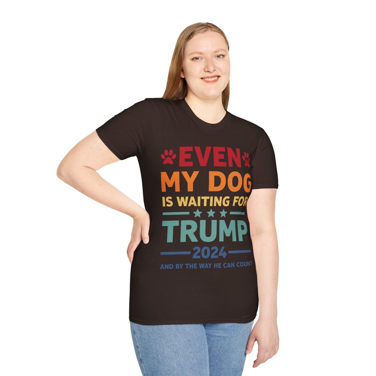 Even My Dog Is Waiting For Trump 2024 Funny President T-Shirt For Men Women