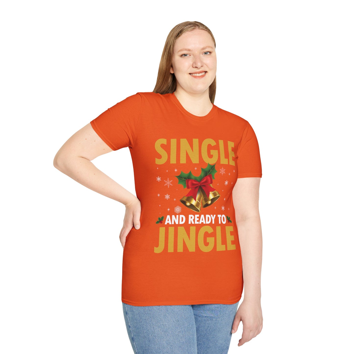Funny Single Ready To Jingle Christmas Xmas Bells T-Shirt Men Women