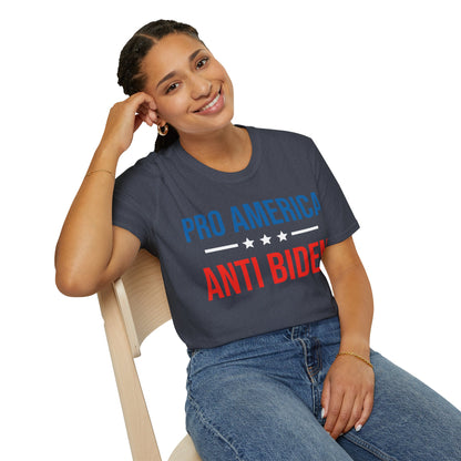 Pro America Anti Biden Flag Impeach Joe Biden Anti-Biden 8646 T-Shirt Men Women