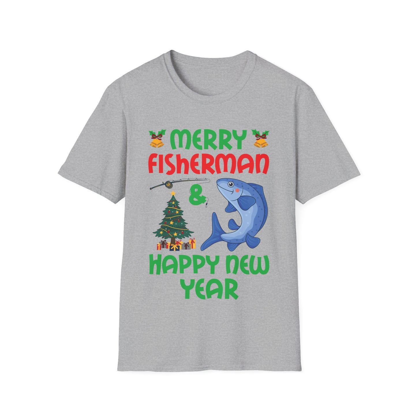 Funny Bass Fishing Merry Fishmas And Happy New Year Christmas Xmas T-Shirt