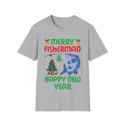 Funny Bass Fishing Merry Fishmas And Happy New Year Christmas Xmas T-Shirt