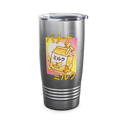 Funny Cute Japanese Kawaii Banana Milk Shake Retro 90s Tumbler