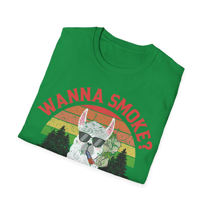 Funny Wanna Smoke Alpaca Bowl, Cute Weed Pun Marijuana T-Shirt