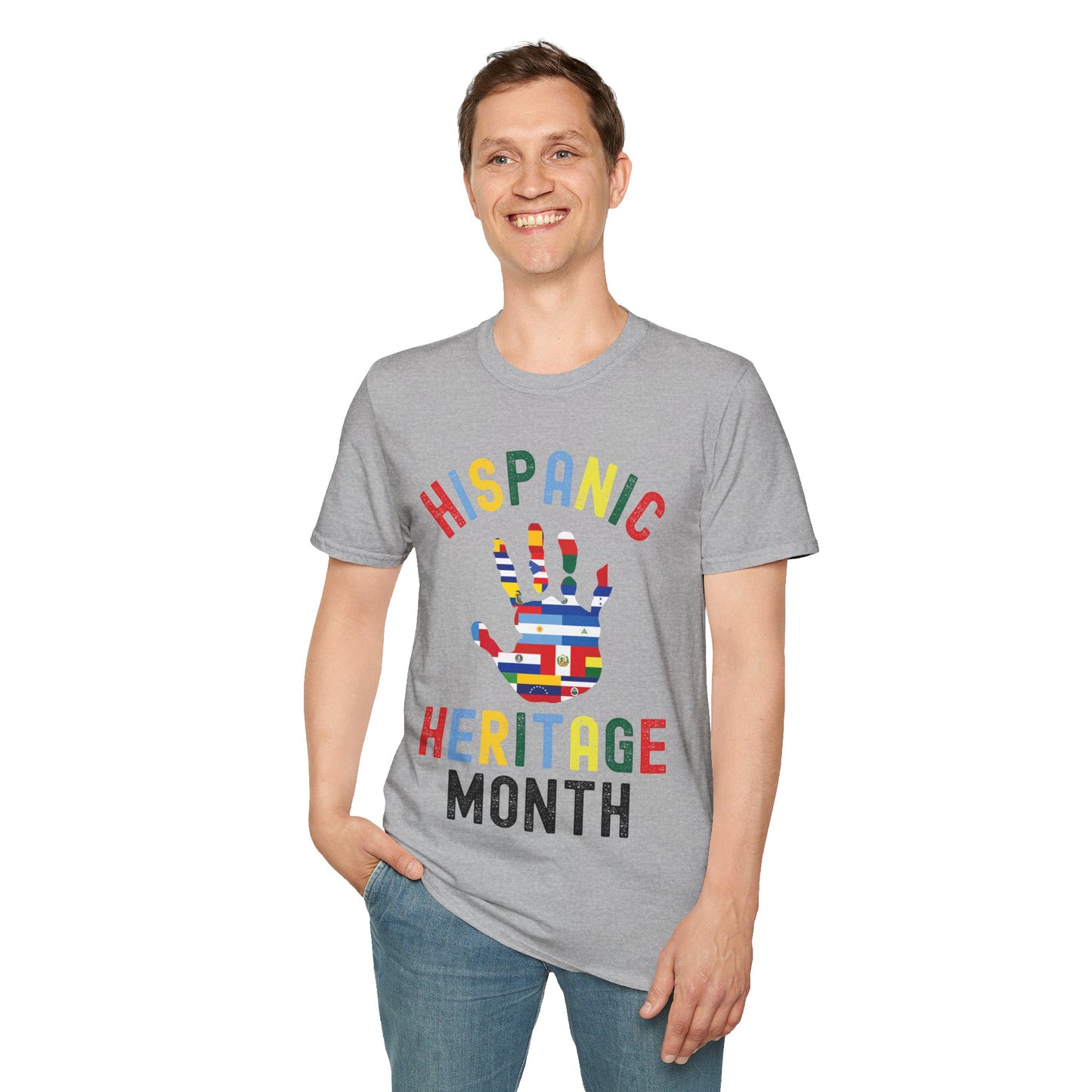 Hispanic Heritage Month Hand Flags Countries  T-Shirt Men Women Kids