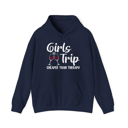 Funny Girls Trip Cheaper Than Therapy Beach Vacation Party Hoodie For Women