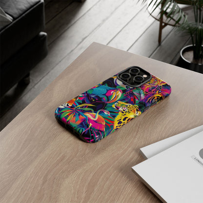 Animal Collage Pattern iPhone 13 14 15 16 Pro Max Plus Case Wireless Charging Compatible Tough Cases Protection, Magnetic Phone Case for iPhone Classic Series