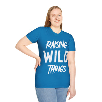 Womens Raising Wild Things Mom Cute Mothers Day Birthday T-Shirt