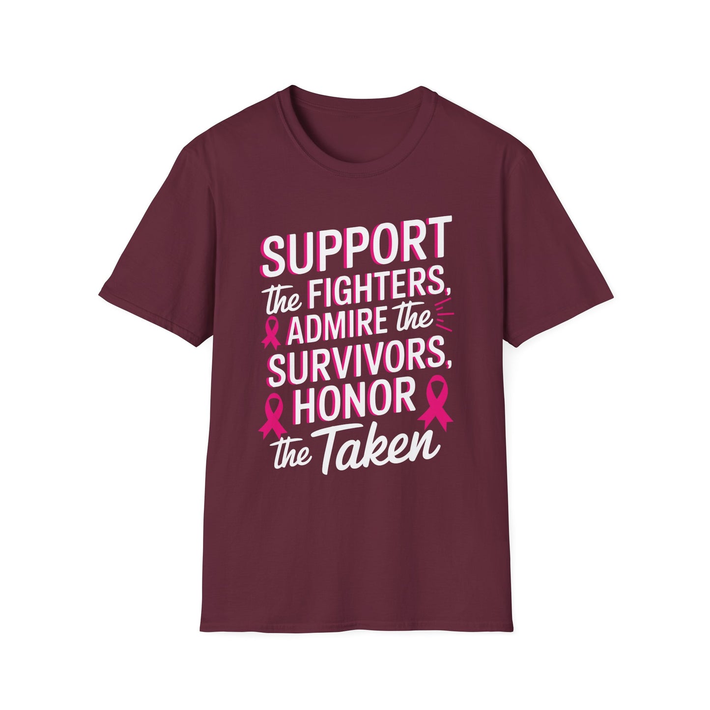 Breast Cancer Awareness Support Fighters Admire Survivors T-Shirt For Men Women