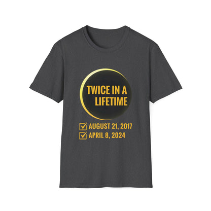 Solar Eclipse Shirt Twice in Lifetime 2024 Funny Solar Eclipse Shirt for Men Women