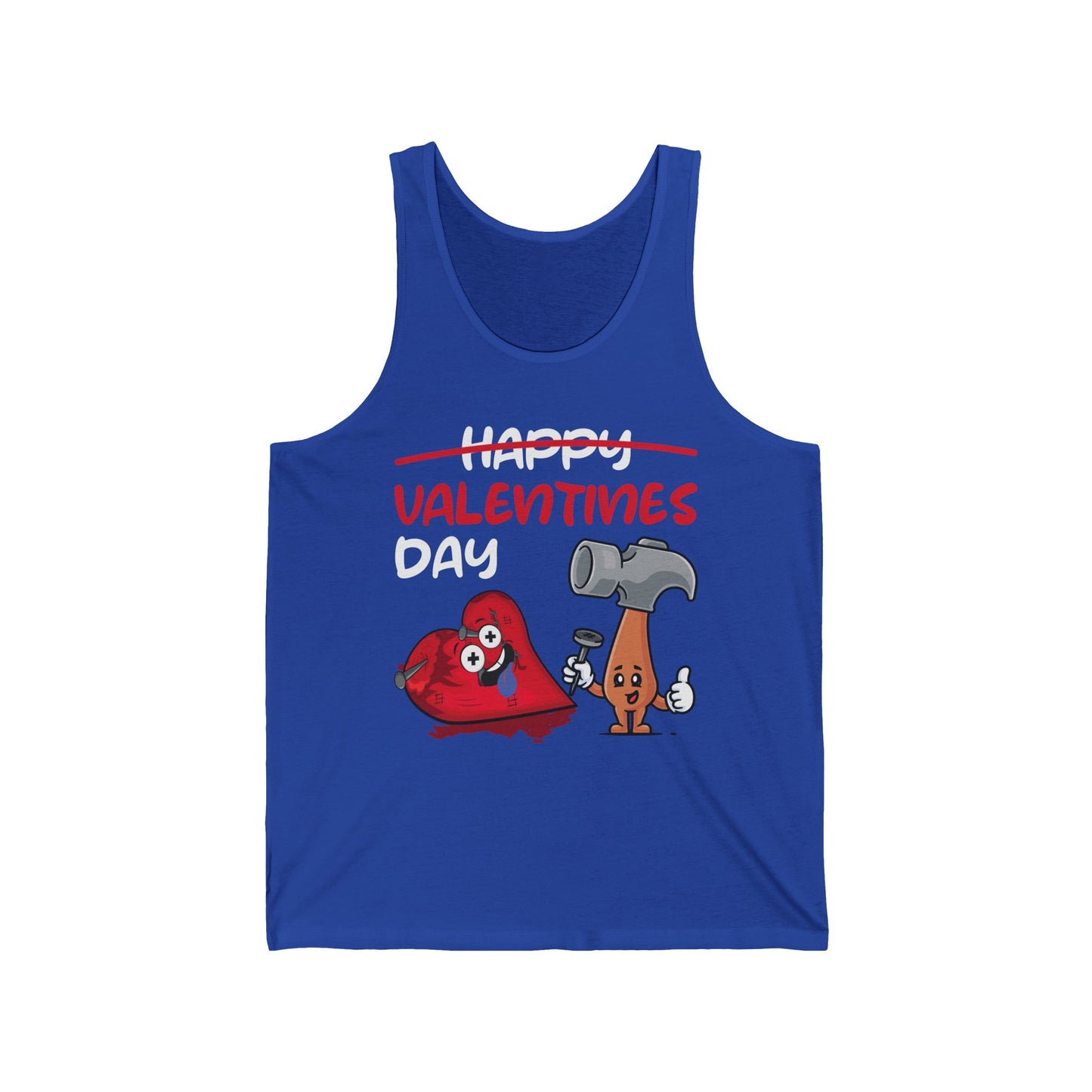 Funny Anti Valentines Day Gift Carpentor Cupid Heart Hammer Nails Tank Top For Men Women Tank Top